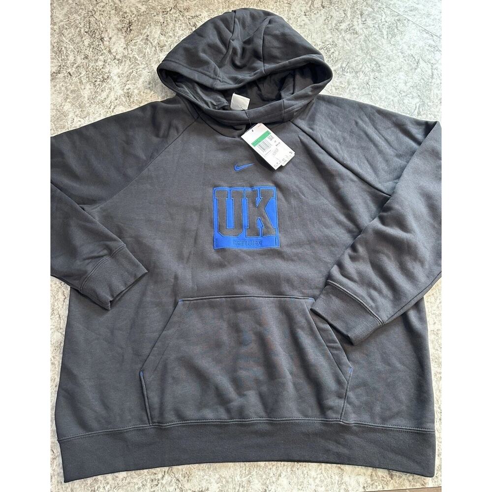 NWT Women’s Nike Kentucky Wildcats Essential Funnel Neck Hoodie XL Charcoal X-LG - Picture 1 of 8